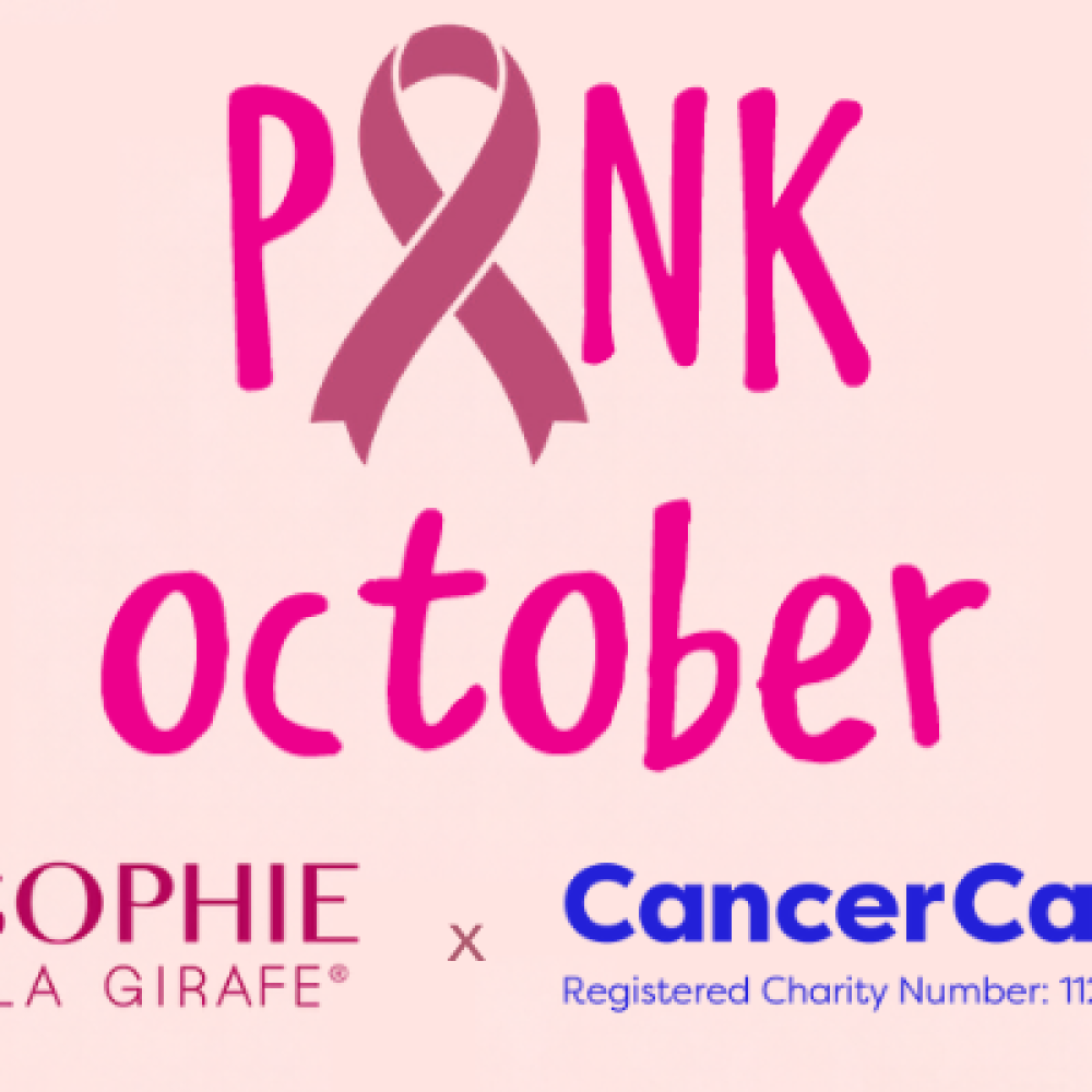CancerCare partner with Sophie la girafe in support of Breast Cancer Awareness Month